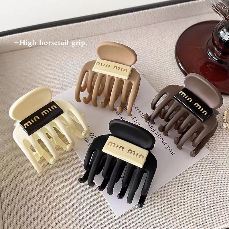 Boxed Milk Tea Color English Accessory Ponytail Clip