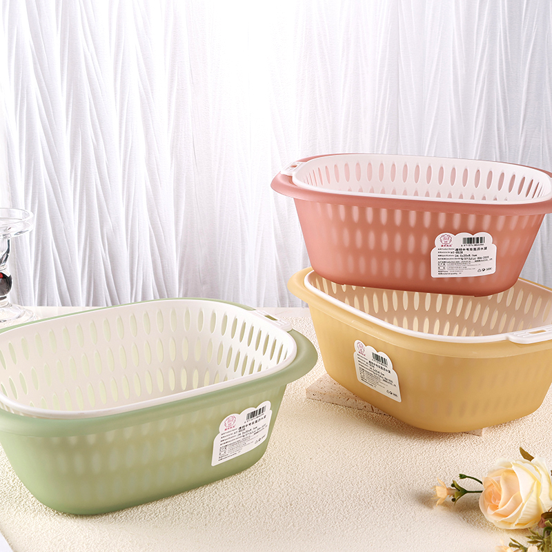 HT8528 transparent medium double drain basket