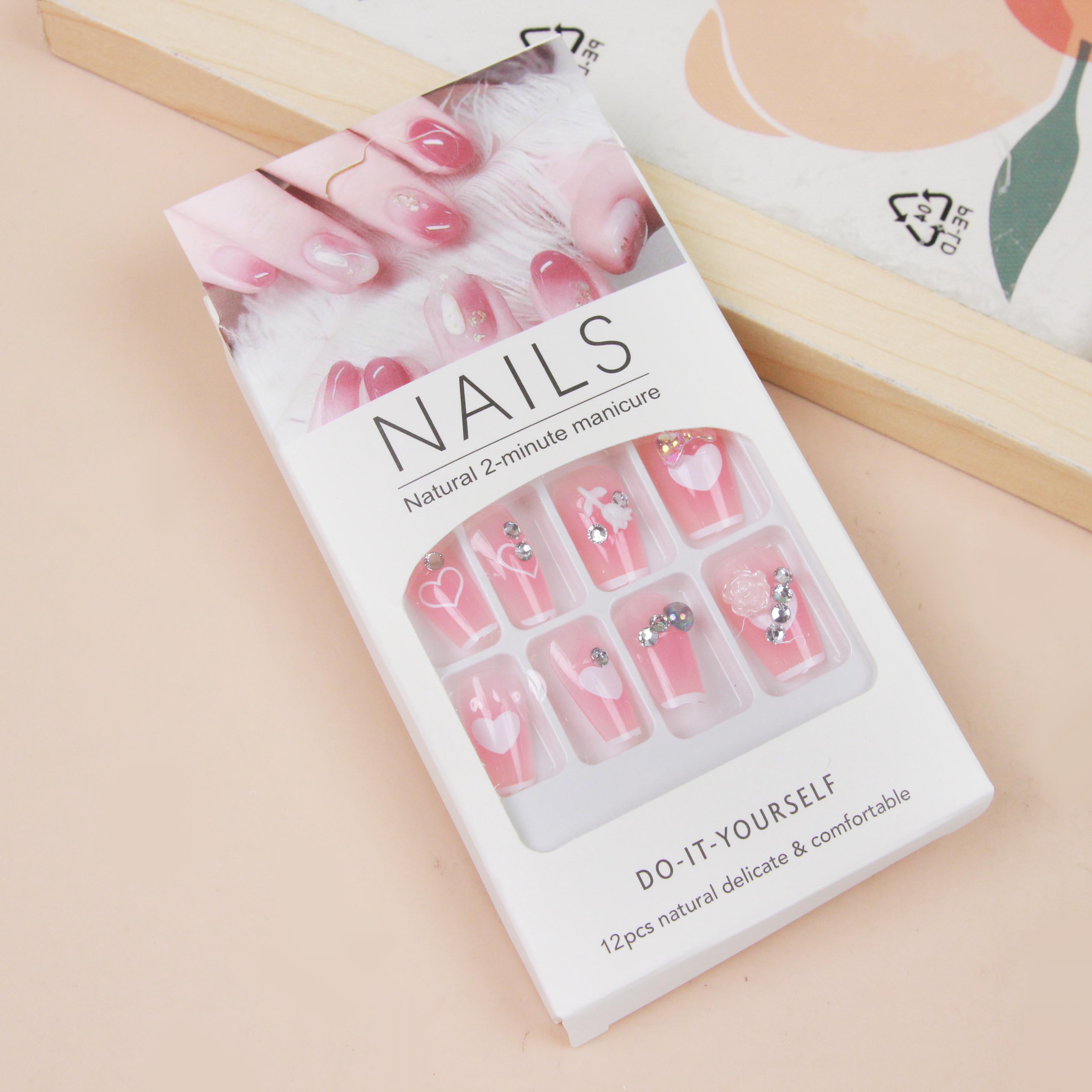 Fashion Rhinestone Butterfly Fake Nails