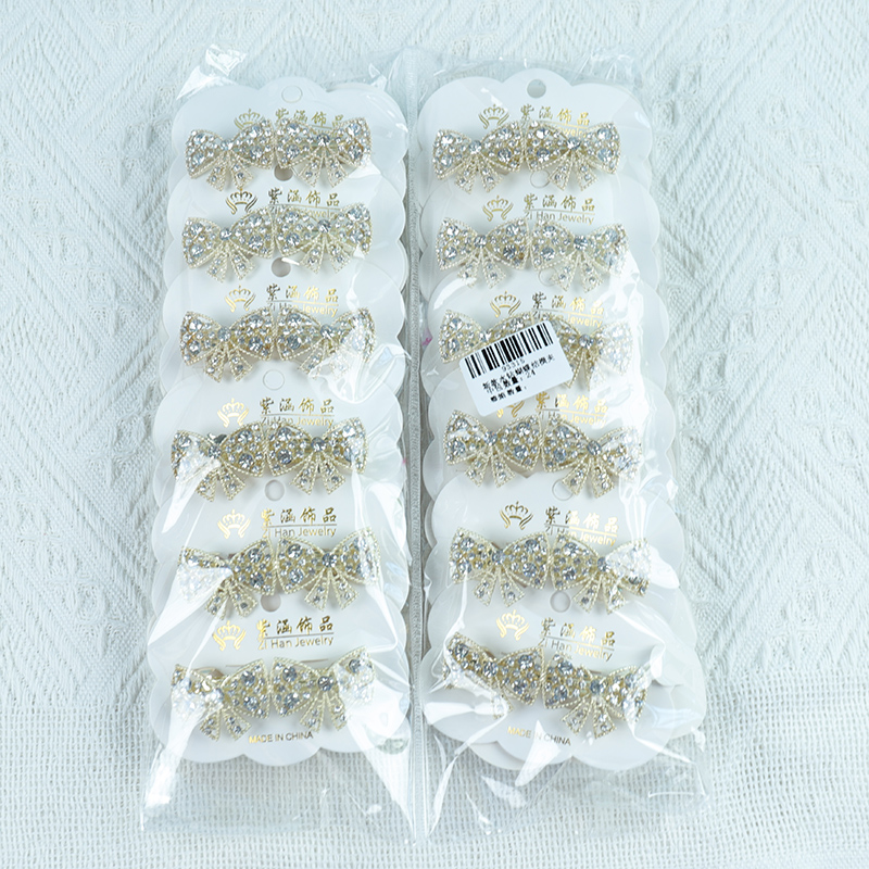 New Rhinestone Bow Hair Barrette - 이미지 5