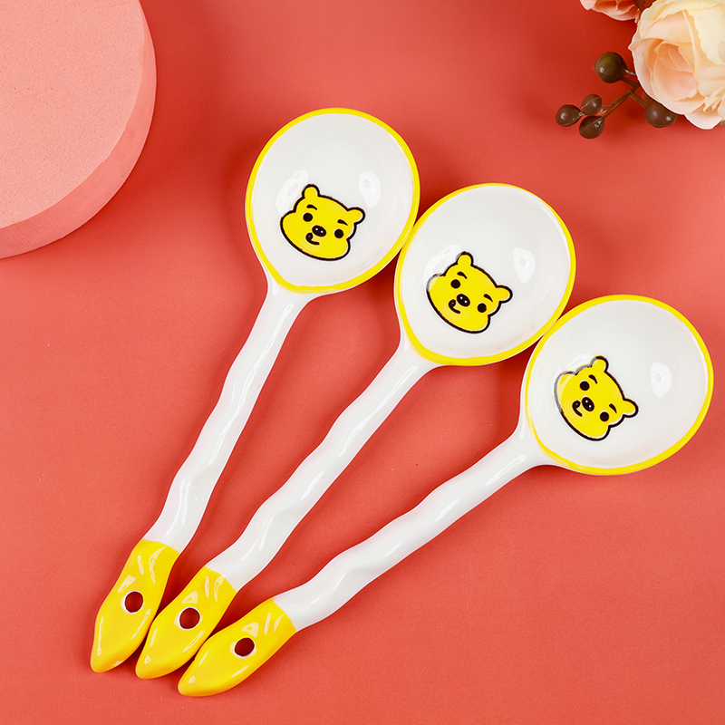 Net red twist ceramic spoon (480, yellow bear) - Image 4