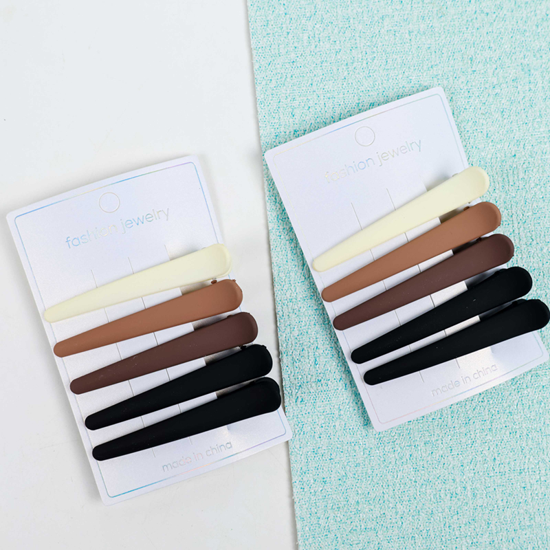 Basket Pack Simple Milk Tea Color Duck Clip (5)