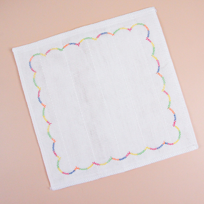 30*30 White Rainbow Edge Cleaning Cloths