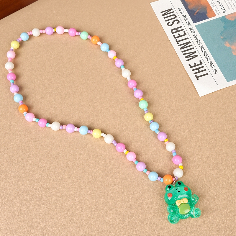 Colorful Beaded Cartoon Pendant Bracelet Necklace suit - Image 2