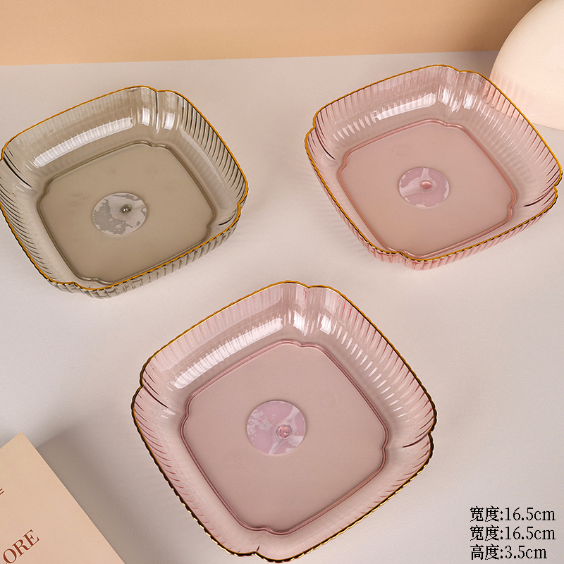 7102 Boutique Bronzing Square Fruit Plate