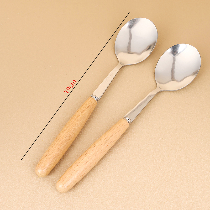 HSD-4 Beech Handle No.2 Round Spoon