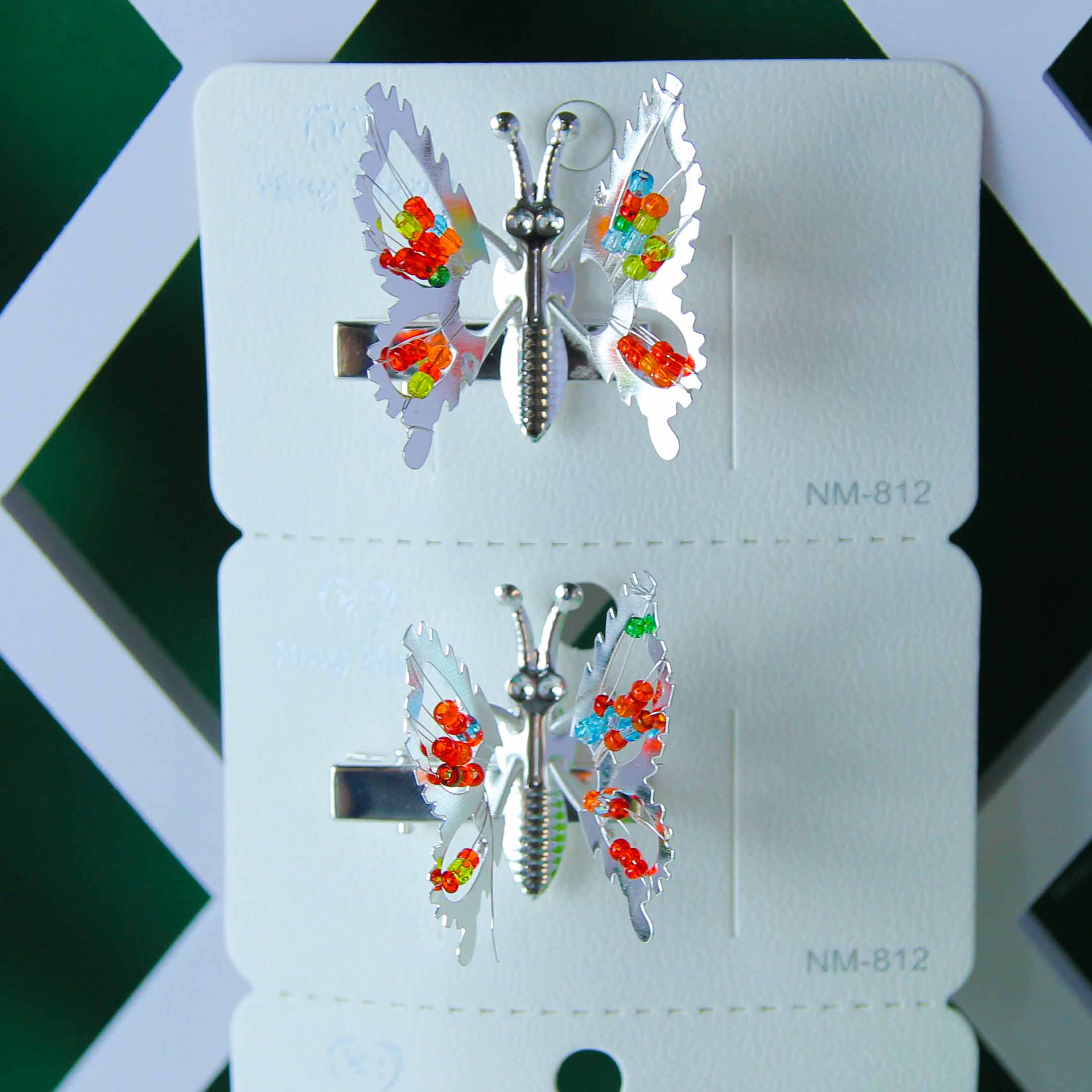 Colorful Beaded Dynamic Butterfly Duck Clip - Gambar 2