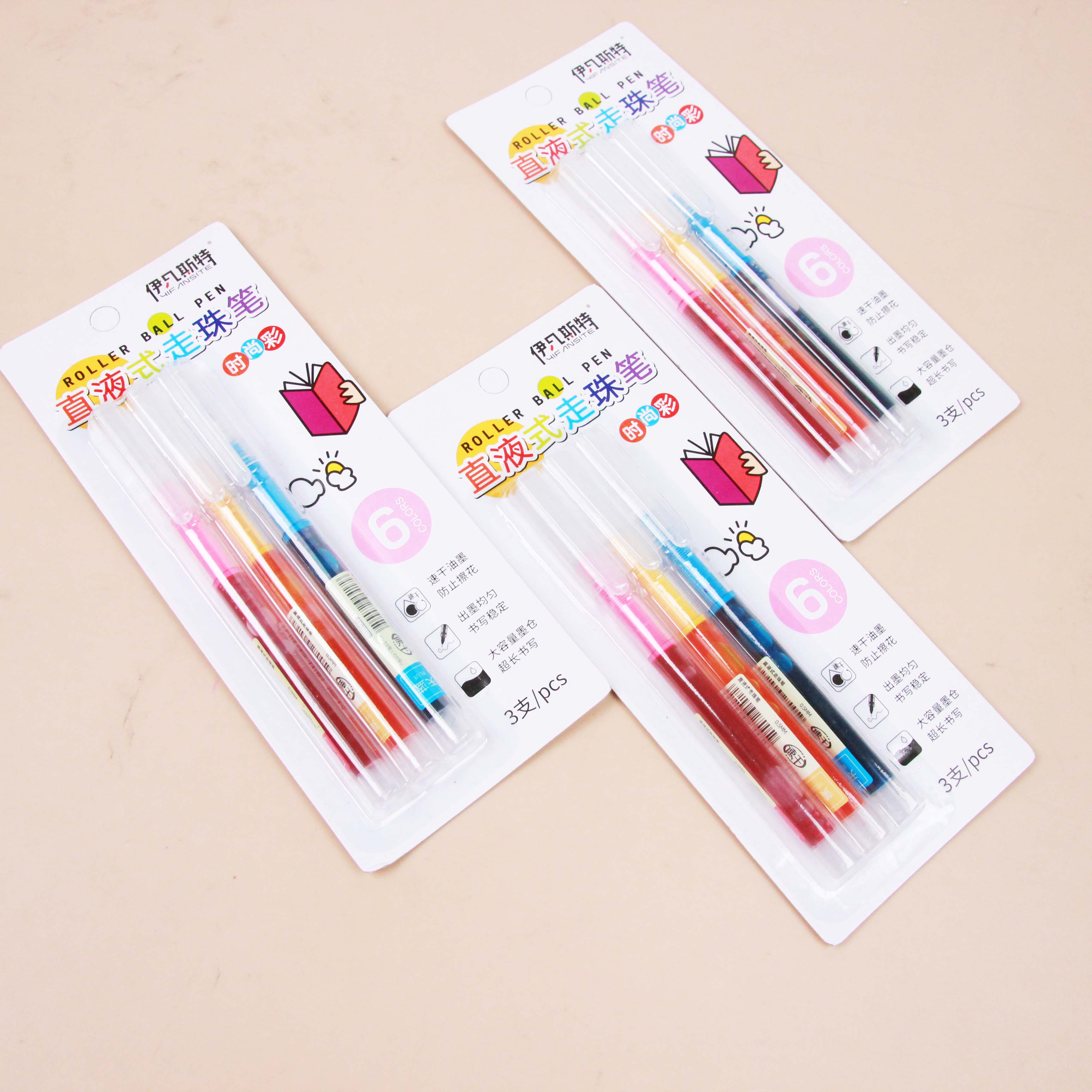Ivanster 234 suction card 3 color ball pen