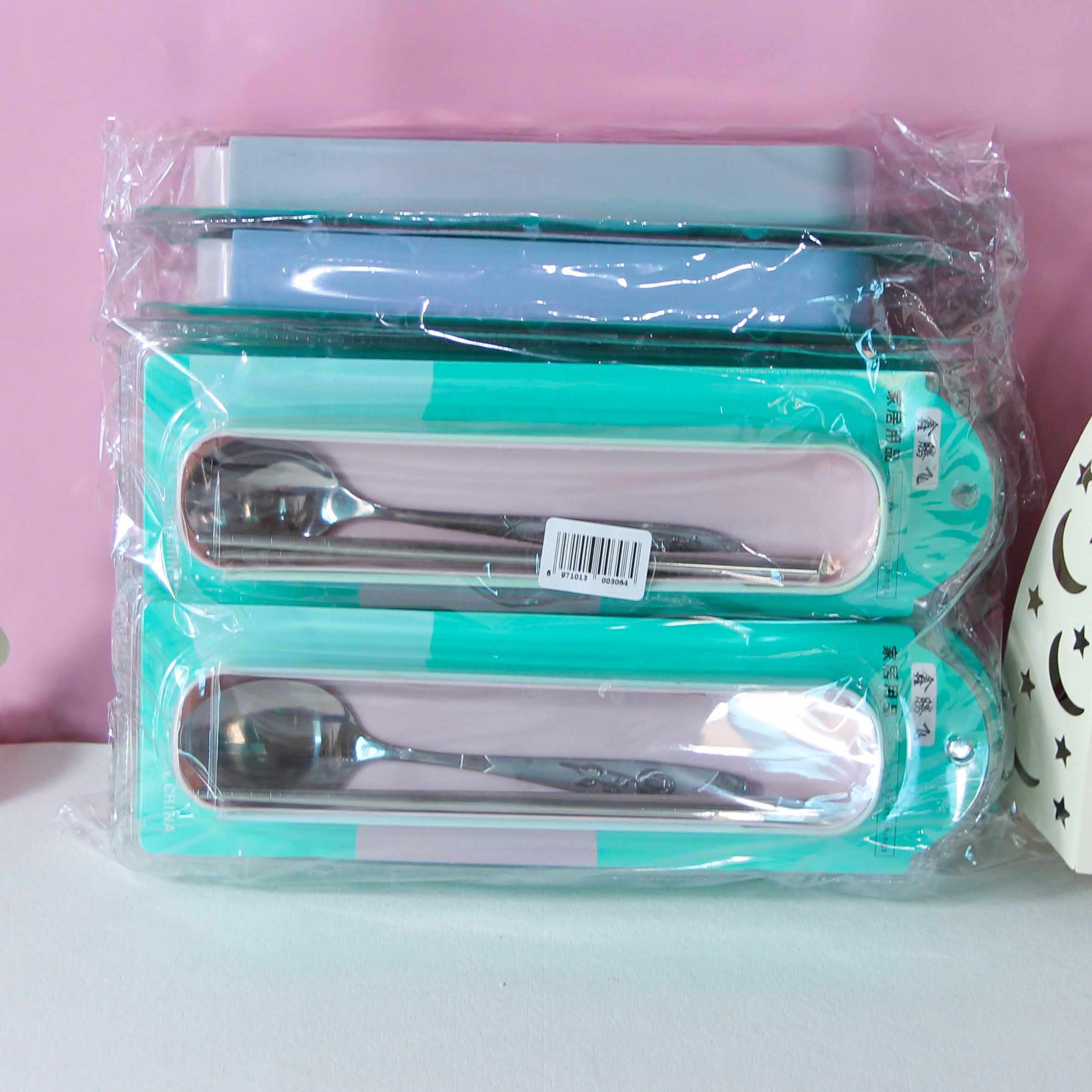 Carded Stainless Steel Chopsticks and Spoon Set