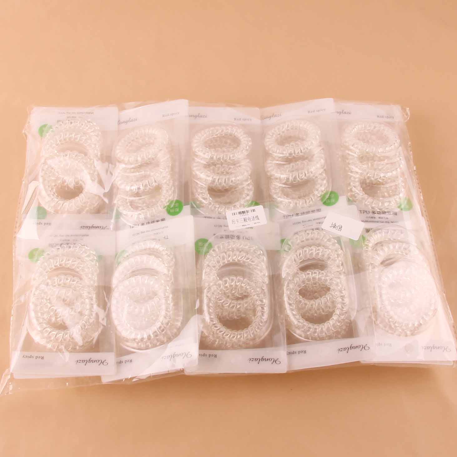 TPU Spiral Hair Tie 3pcs Card 72533