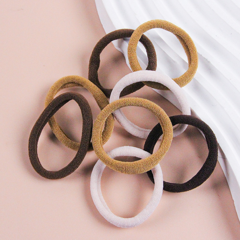 Bucket Fifty Hair Ties Coffee Color Cotton Nylon 4012200201