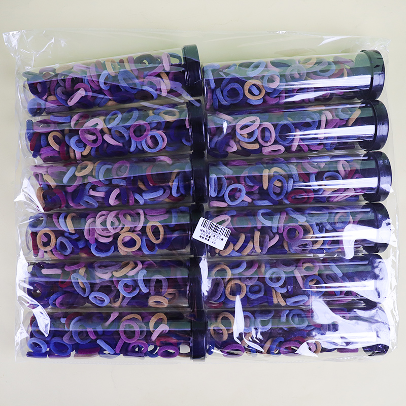 Bucket Packed Dark Color Childrens Hair Ties 100 Pieces Cotton Nylon 4012200003
