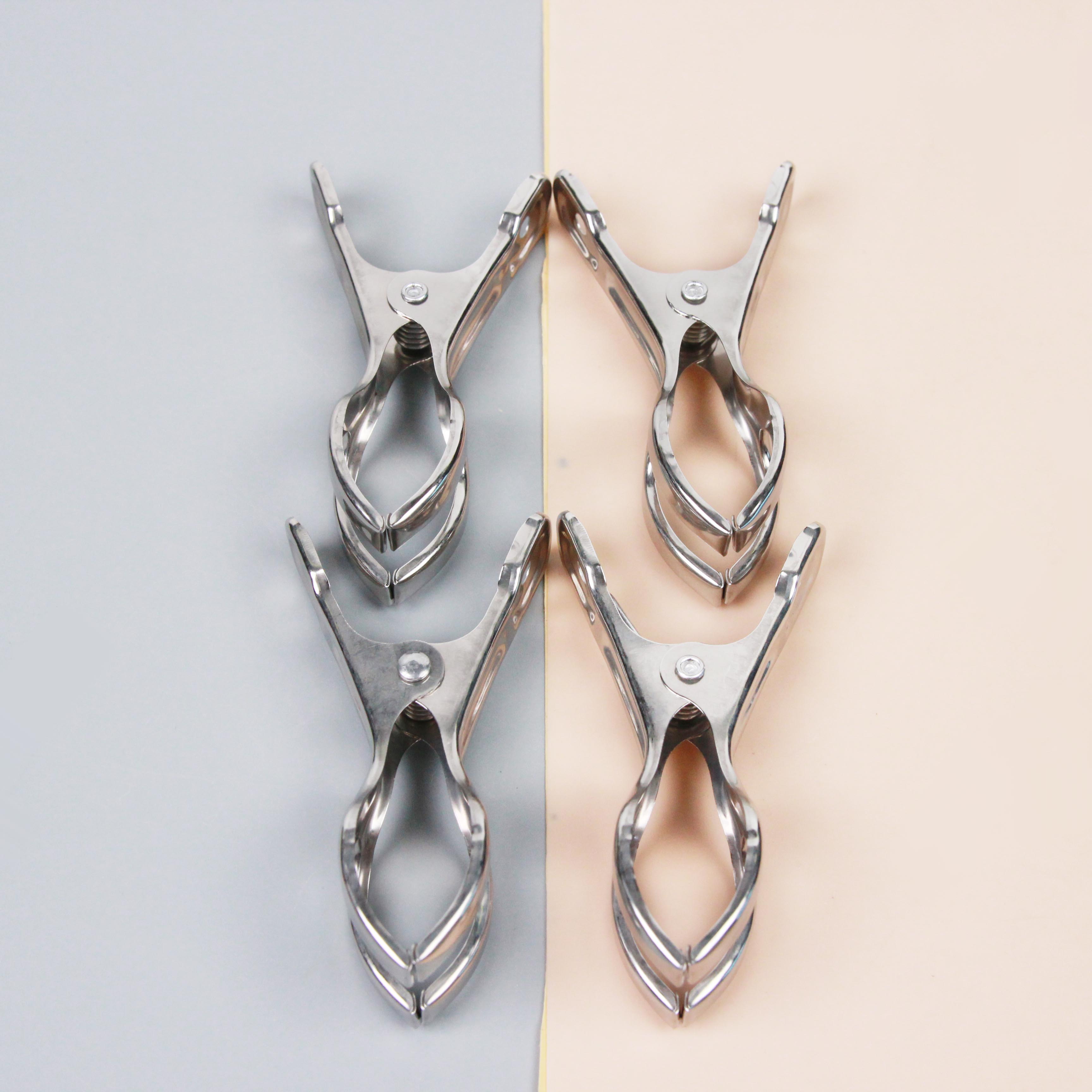 8.5cm Four Stainless Steel Clips