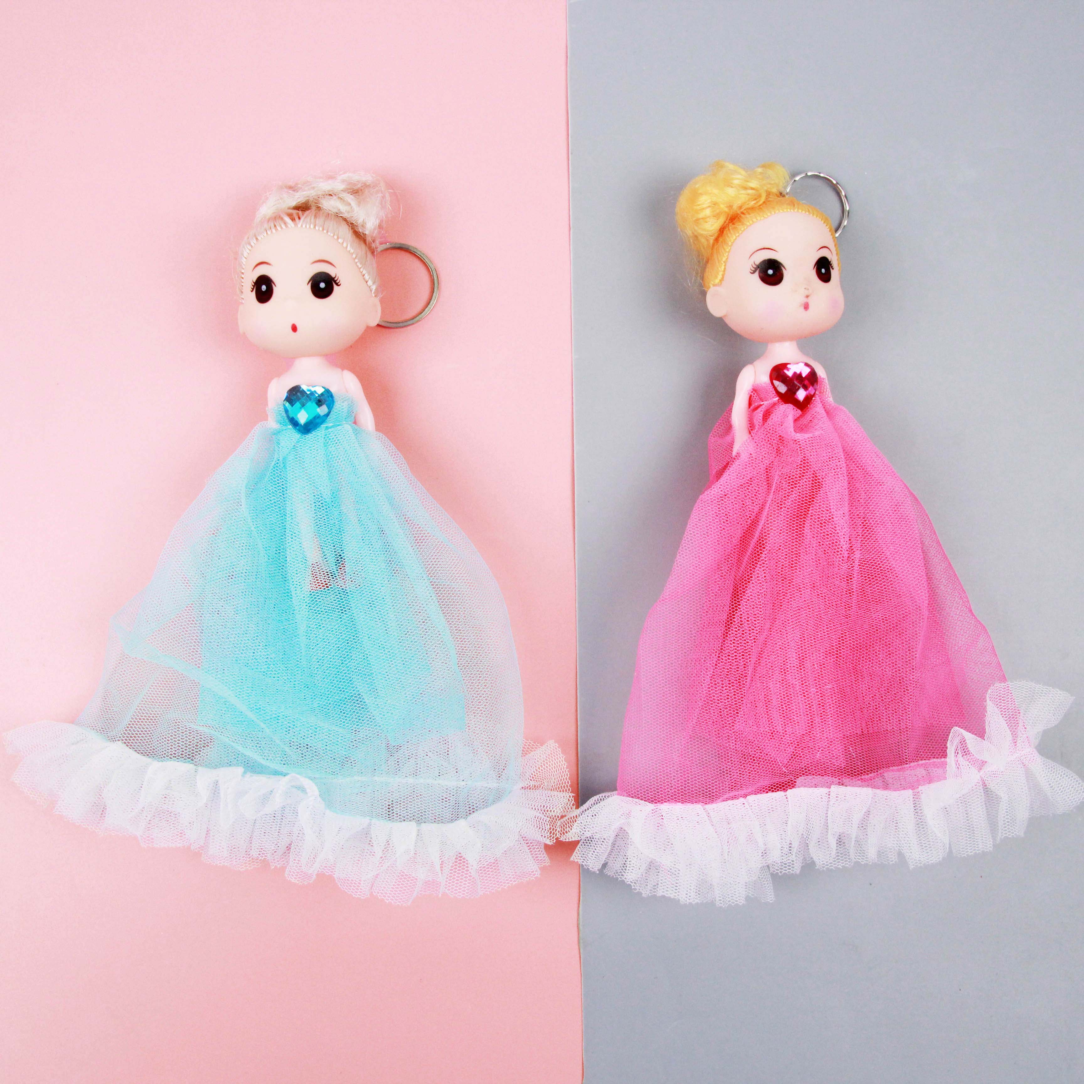 Zircon Lace Tulle Dress Doll Charm