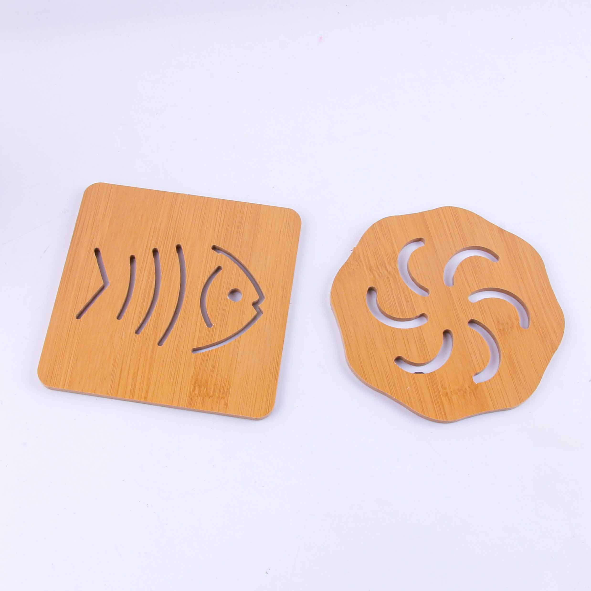 13x13 cm Bamboo Heat Insulation Mat 2-Piece Bag