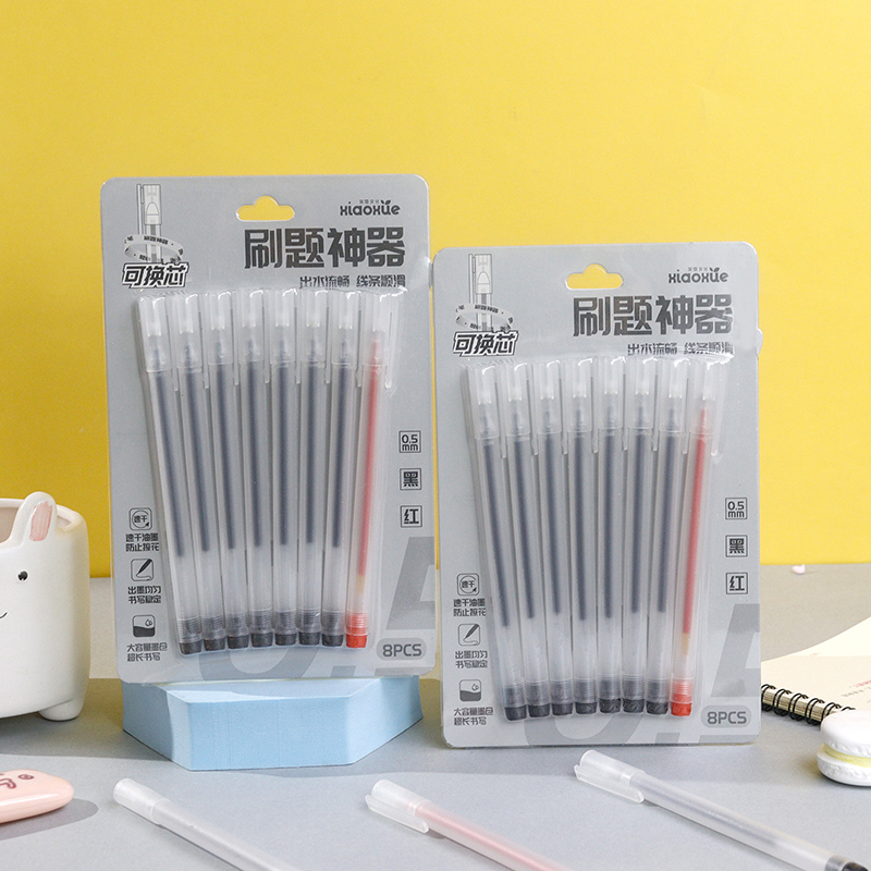 8-Pack Exam Gel Pen Black & Red