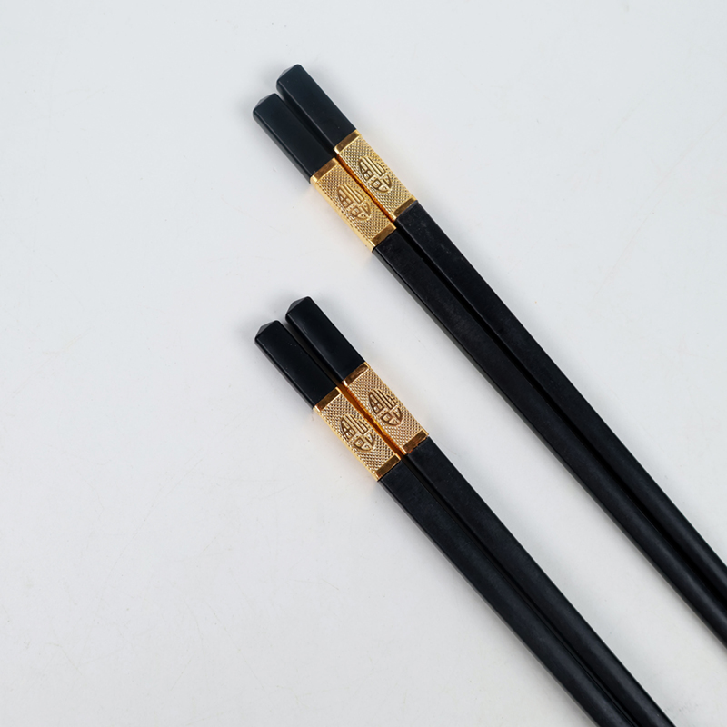 Four Pair Gold Fortune Chopsticks