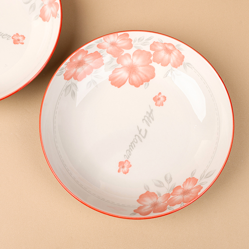 7 inch Watercolor Camellia Plate